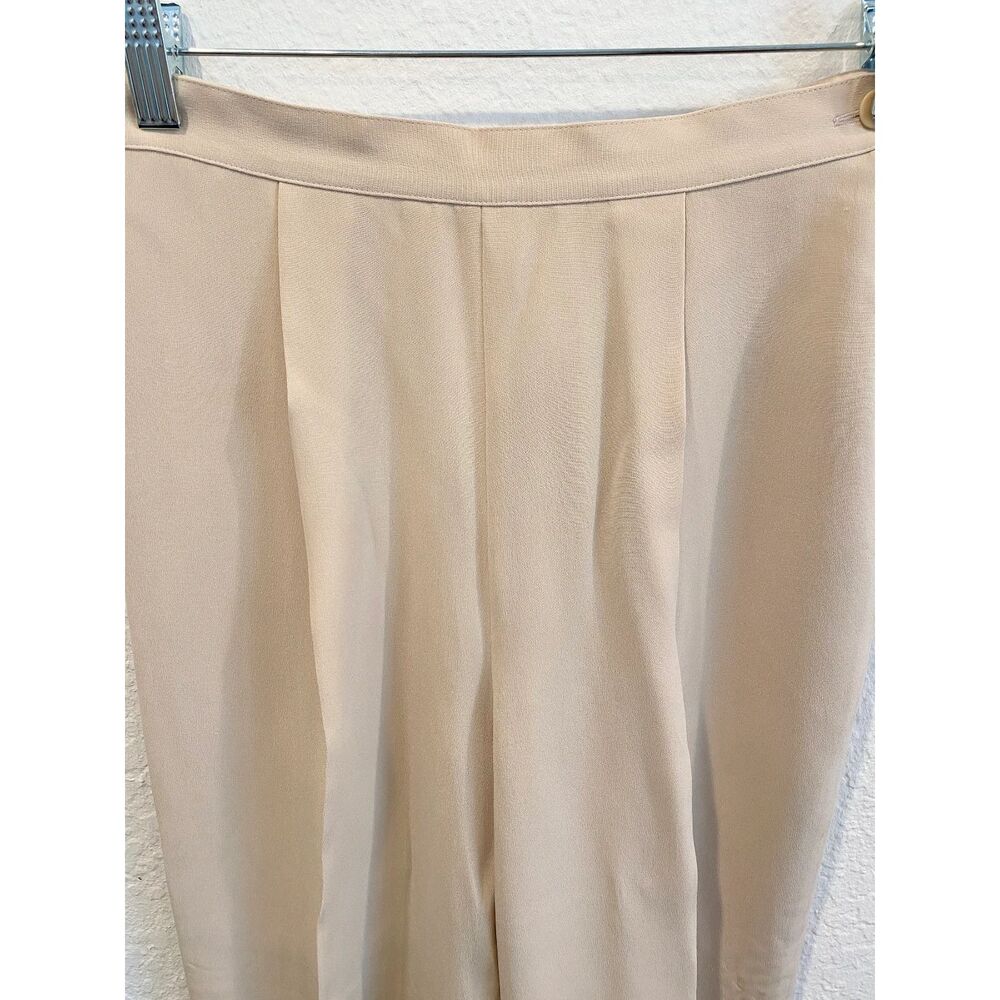 Ann Taylor pleated silk cream colored high waisted suit work lined pants
